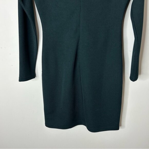 DRY LAKE Women's Mini Dress Long sleeve knit Bodycon mockneck forest Green Small - Picture 15 of 16